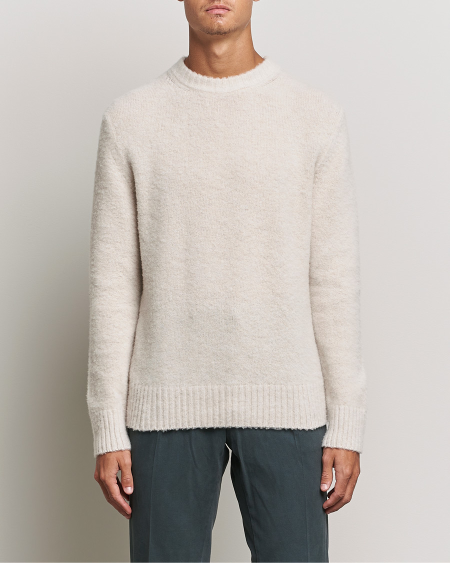 Homme | Pulls Et Tricots | Piacenza Cashmere | Brushed Wool Crew Neck Beige