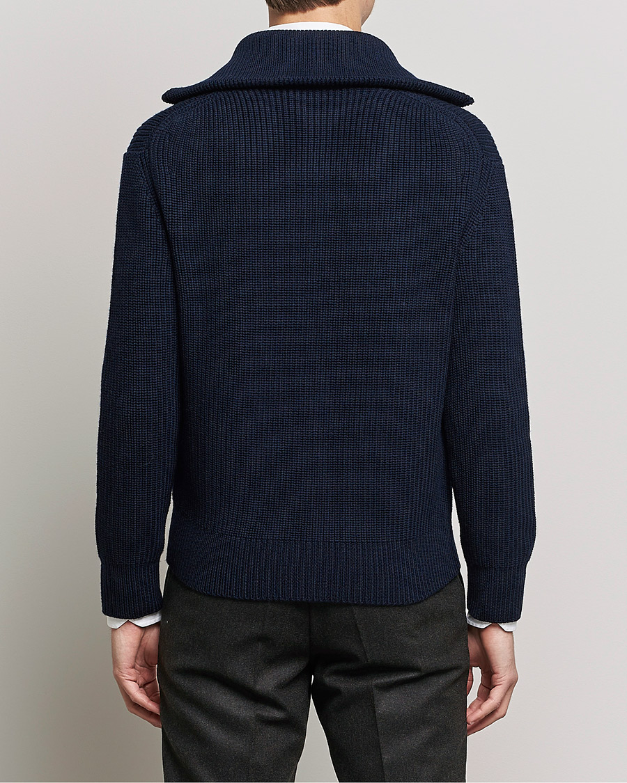 Homme | Pulls Et Tricots | Piacenza Cashmere | Heavy Zip Cardigan Navy