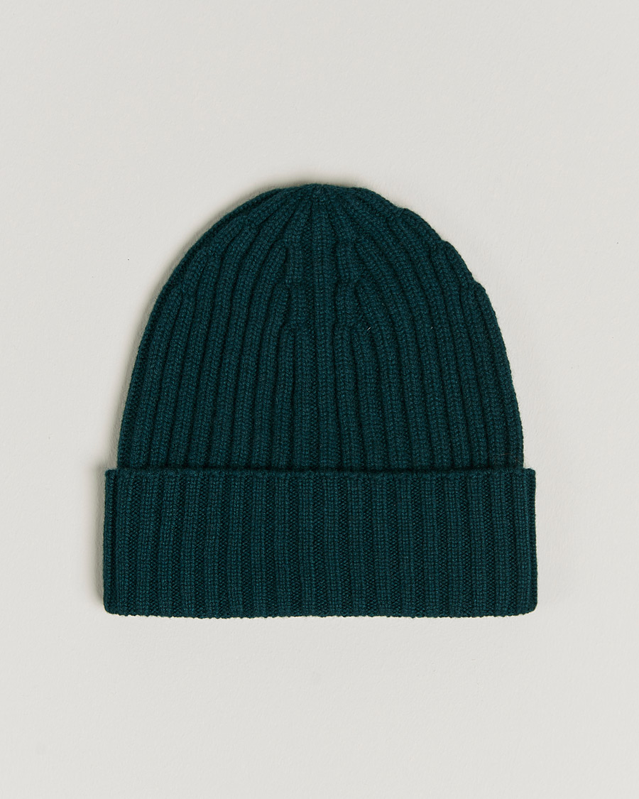 Homme | Piacenza Cashmere Ribbed Cashmere Beanie Racing Green | Piacenza Cashmere | Ribbed Cashmere Beanie Racing Green