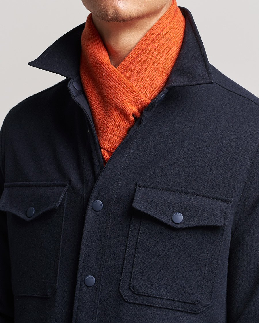 Homme | Piacenza Cashmere Short Loop Cashmere Scarf Orange | Piacenza Cashmere | Short Loop Cashmere Scarf Orange