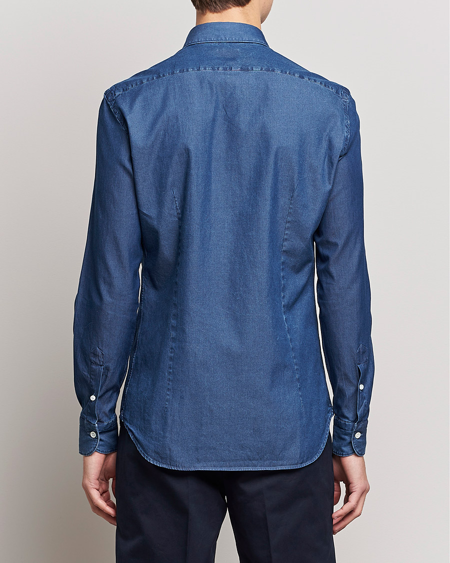 Homme | Chemises | Mazzarelli | Soft Denim Shirt Dark Indigo