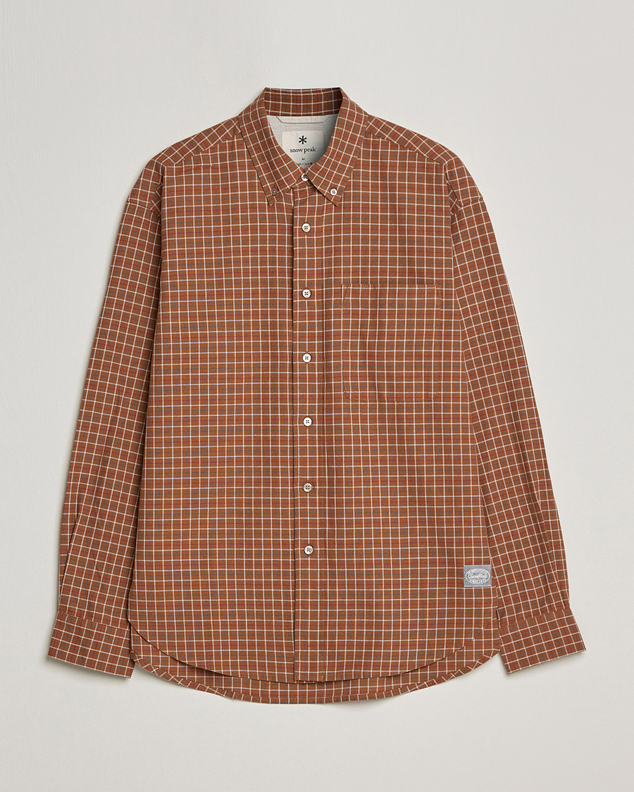 Homme | Chemises | Snow Peak | Warm Cotton Button Down Shirt Brown Check