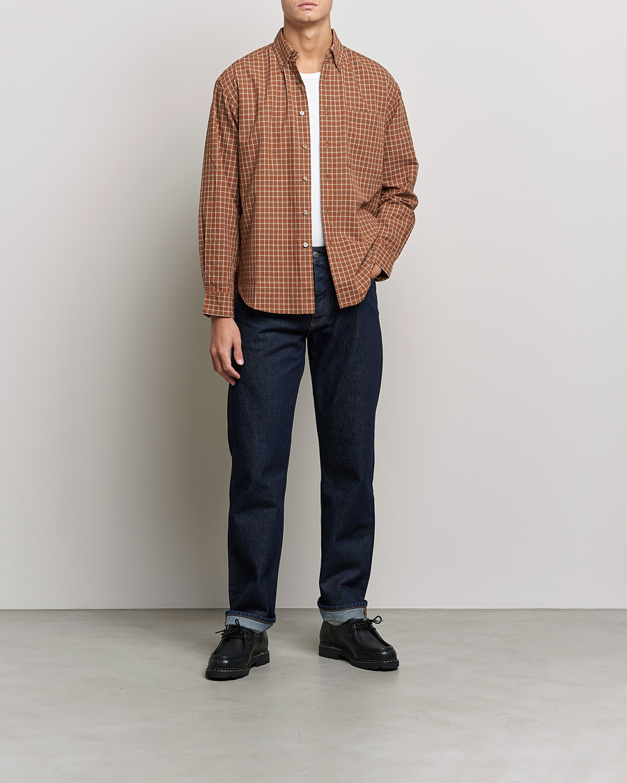 Homme | Chemises | Snow Peak | Warm Cotton Button Down Shirt Brown Check
