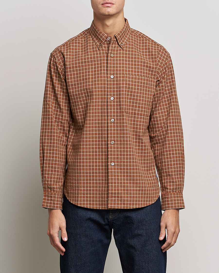 Homme | Chemises | Snow Peak | Warm Cotton Button Down Shirt Brown Check