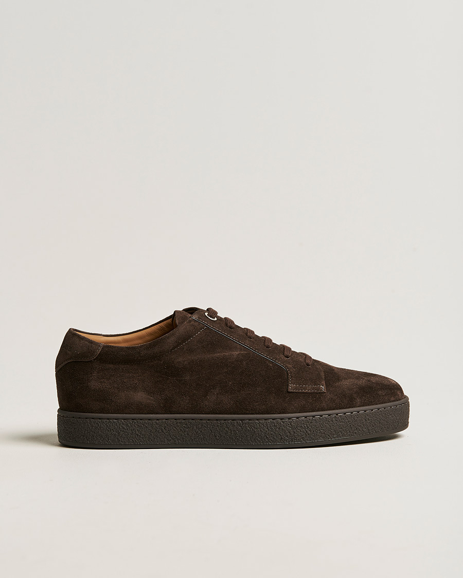 Homme | John Lobb Molton Soft Suede Sneaker Dark Brown Suede | John Lobb | Molton Soft Suede Sneaker Dark Brown Suede