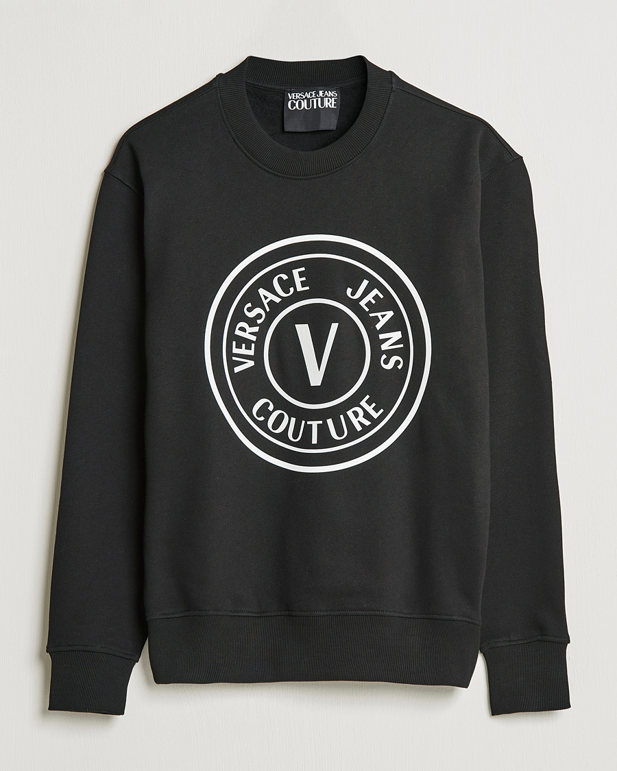 Homme | Pulls Et Tricots | Versace Jeans Couture | Big V Emblem Sweatshirt Black