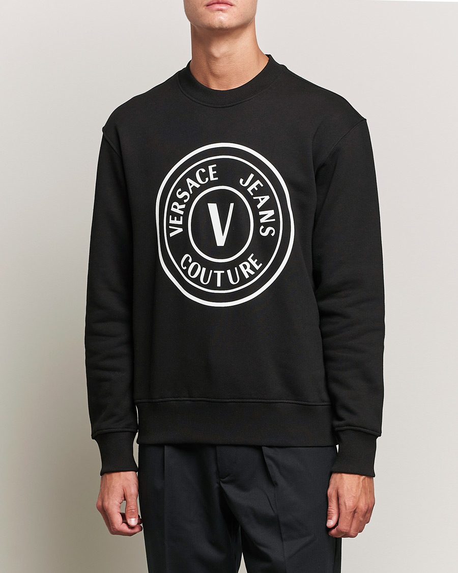 Homme | Pulls Et Tricots | Versace Jeans Couture | Big V Emblem Sweatshirt Black