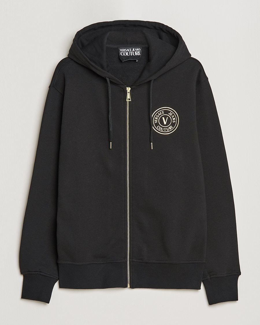 Homme | Pulls Et Tricots | Versace Jeans Couture | V Emblem Hoodie Black/Gold