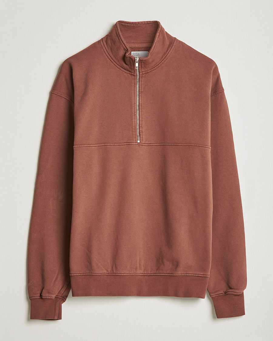 Homme | Pulls Et Tricots | Colorful Standard | Classic Organic Half-Zip Cinnamon Brown