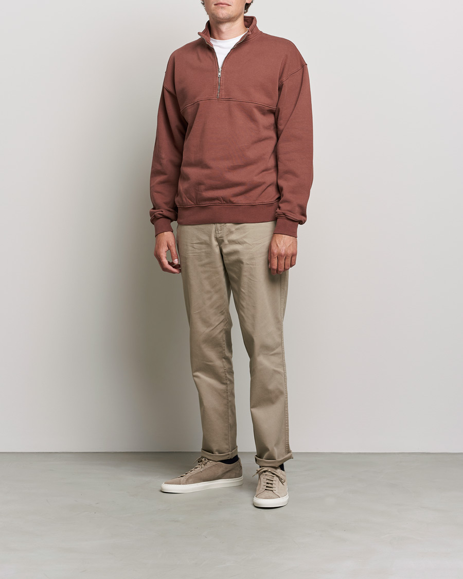 Homme | Pulls Et Tricots | Colorful Standard | Classic Organic Half-Zip Cinnamon Brown