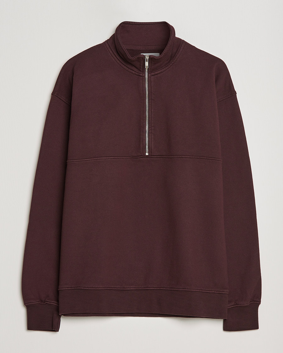 Homme | Pulls Et Tricots | Colorful Standard | Classic Organic Half-Zip Oxblood Red