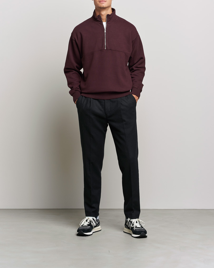 Homme | Pulls Et Tricots | Colorful Standard | Classic Organic Half-Zip Oxblood Red