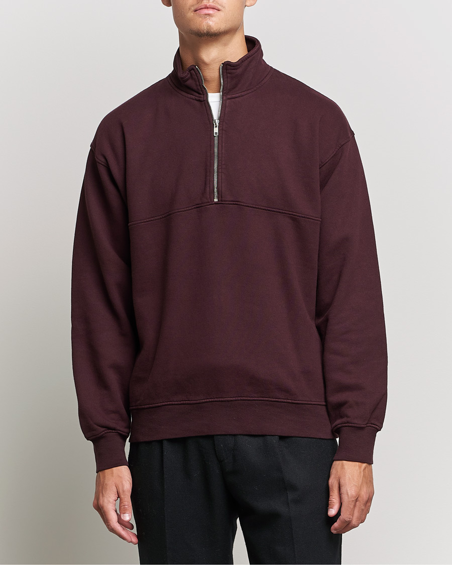 Homme | Pulls Et Tricots | Colorful Standard | Classic Organic Half-Zip Oxblood Red