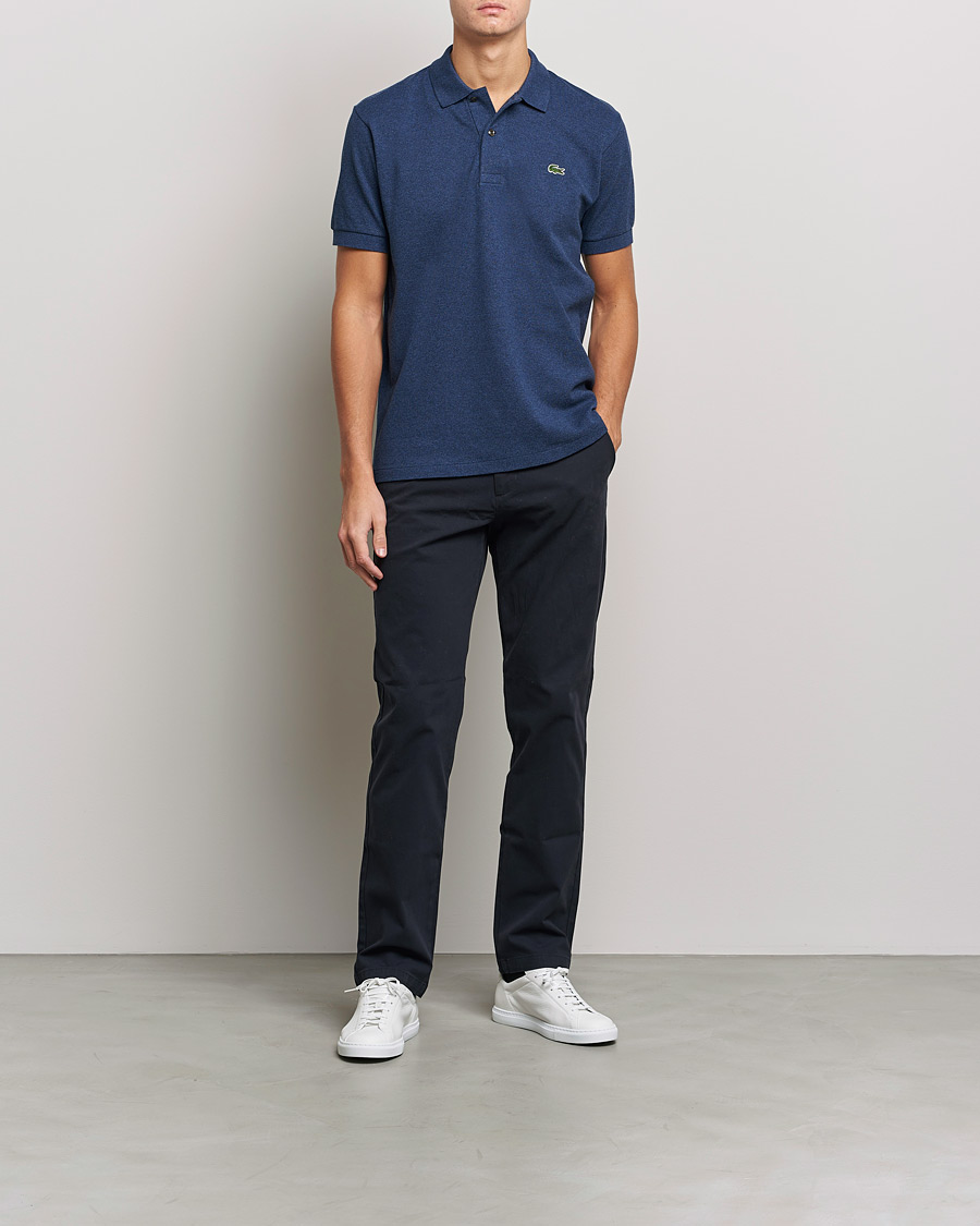 Homme | Polos | Lacoste | Original Polo Melange Piké Dark Indigo Blue