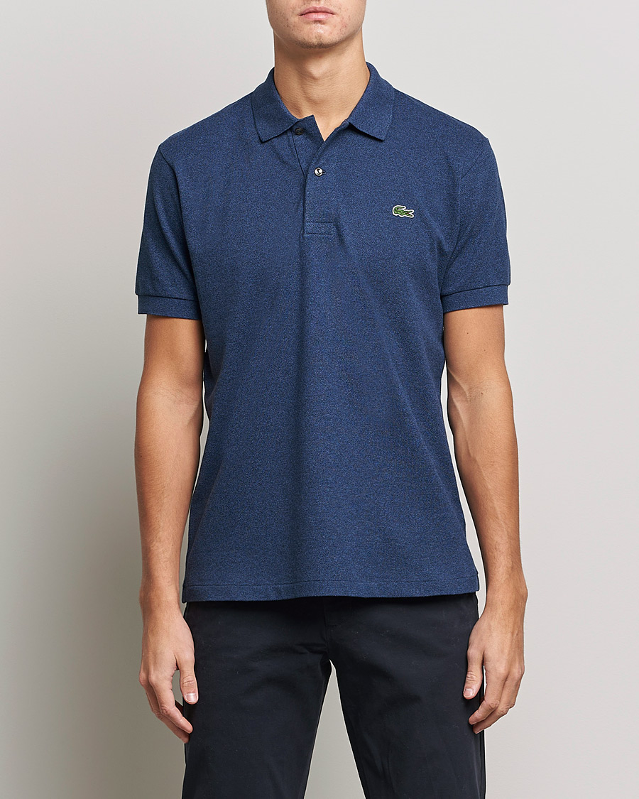 Homme | Polos | Lacoste | Original Polo Melange Piké Dark Indigo Blue