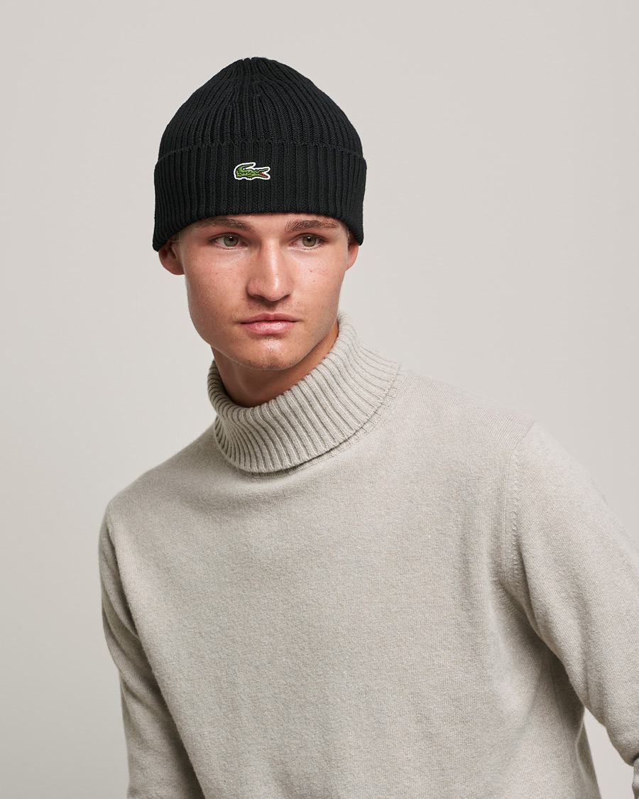 Homme |  | Lacoste | Wool Knitted Beanie Black