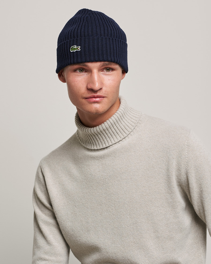 Homme |  | Lacoste | Wool Knitted Beanie Navy