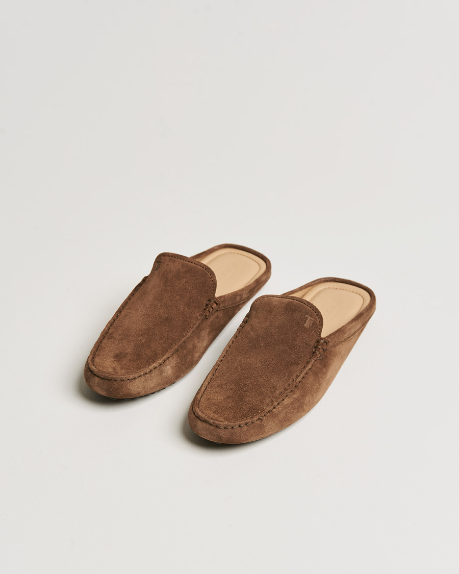 Homme | Tod's Gommino Slippers Dark Brown Suede | Tod's | Gommino Slippers Dark Brown Suede