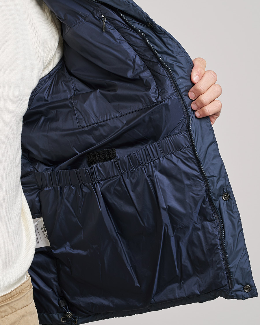 Homme | Manteaux Et Vestes | Woolrich | Microfiber Sierra Padded Jacket Melton Blue