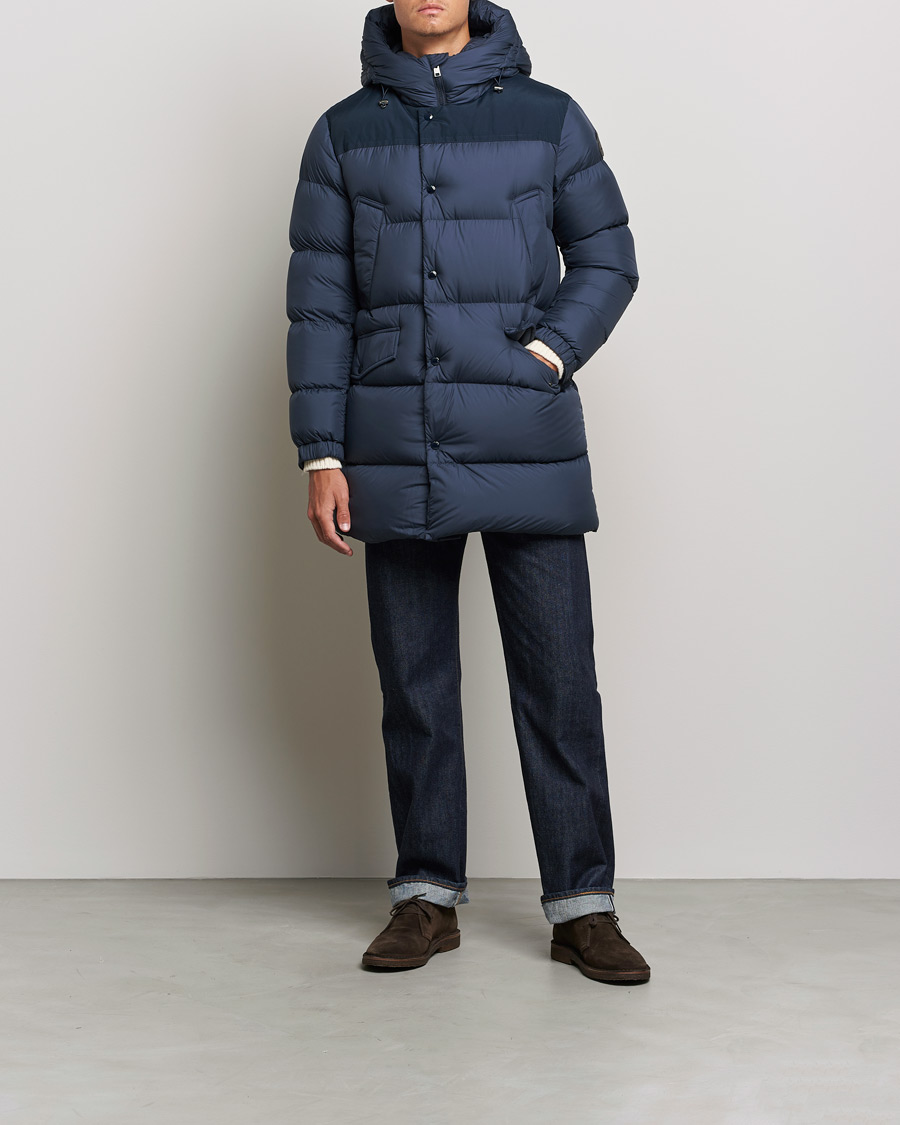 Homme | Manteaux Et Vestes | Woolrich | Microfiber Sierra Padded Parka Melton Blue