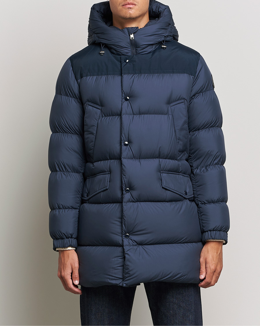 Homme | Manteaux Et Vestes | Woolrich | Microfiber Sierra Padded Parka Melton Blue