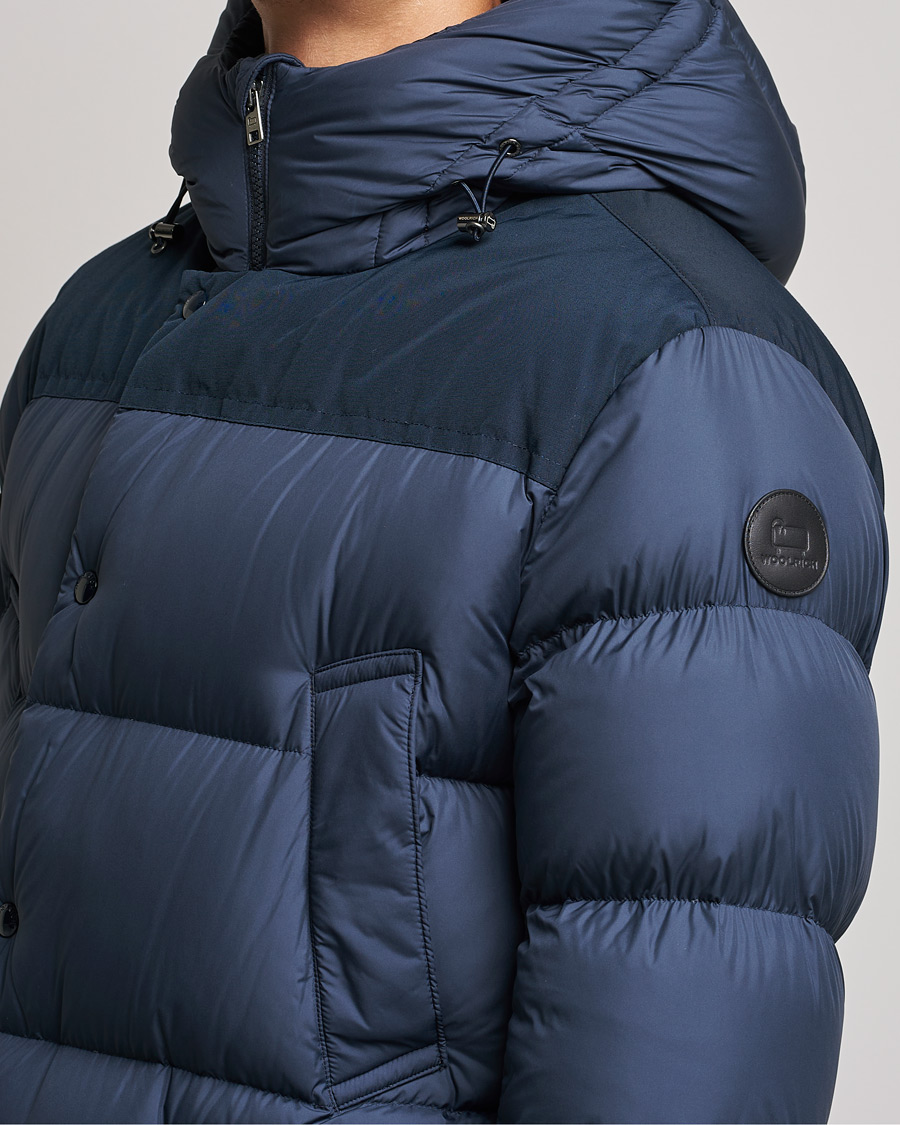 Homme | Manteaux Et Vestes | Woolrich | Microfiber Sierra Padded Parka Melton Blue