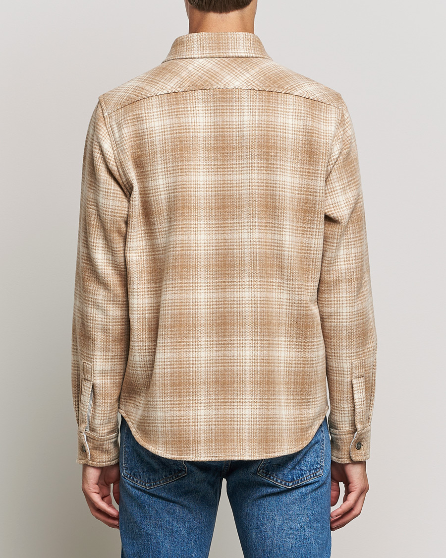 Homme | Chemises | Woolrich | Alaskan Melton Wool Overshirt Camel Hunting