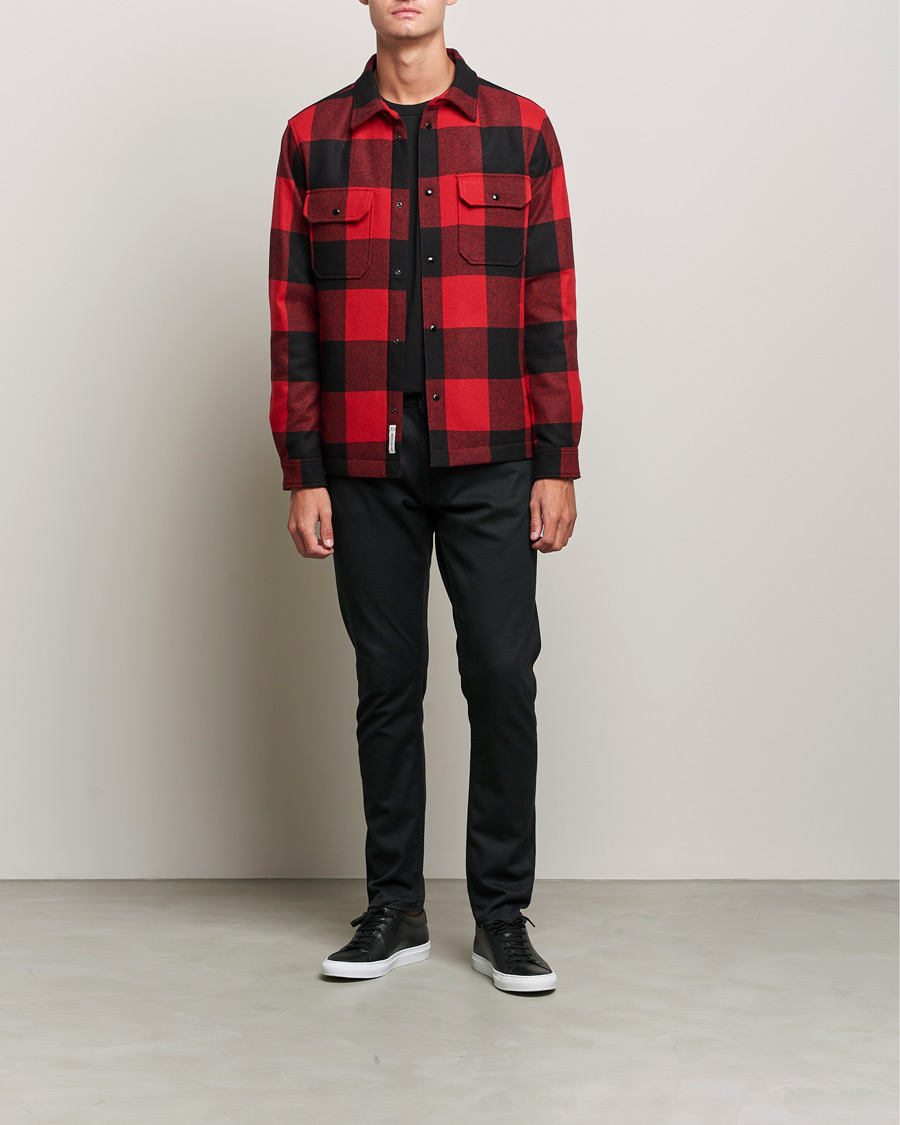 Homme | Chemises | Woolrich | Alaskan Wool Padded Overshirt Red Buffalo