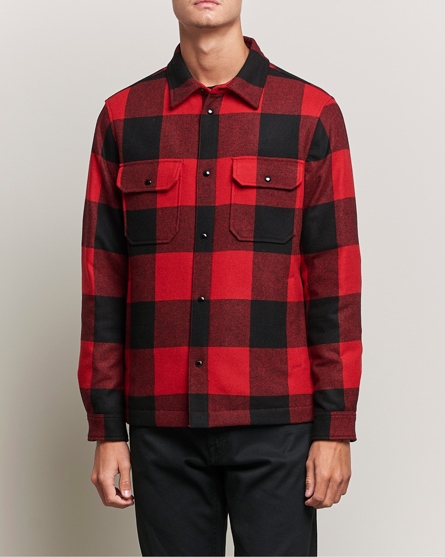 Homme | Chemises | Woolrich | Alaskan Wool Padded Overshirt Red Buffalo