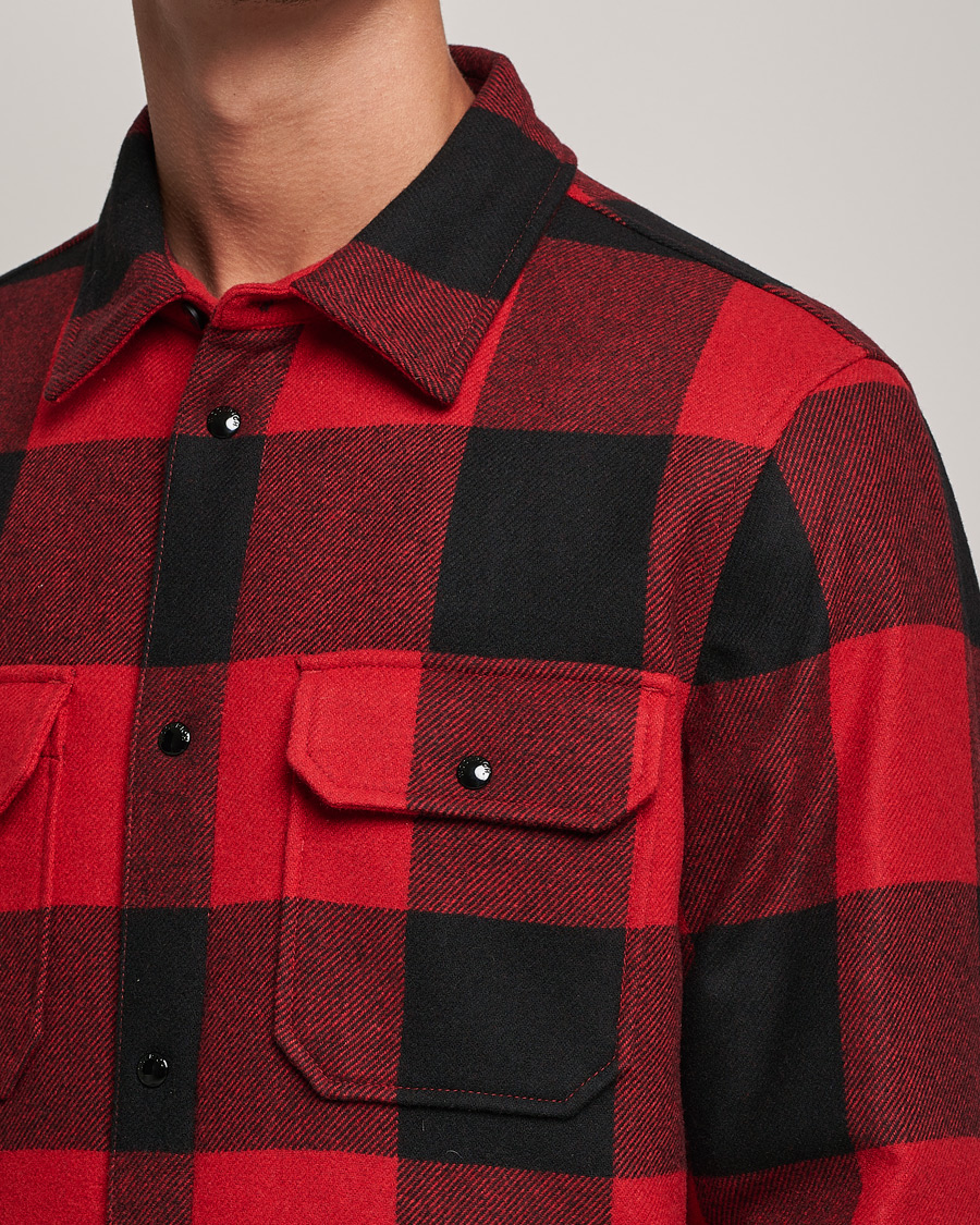 Homme | Chemises | Woolrich | Alaskan Wool Padded Overshirt Red Buffalo