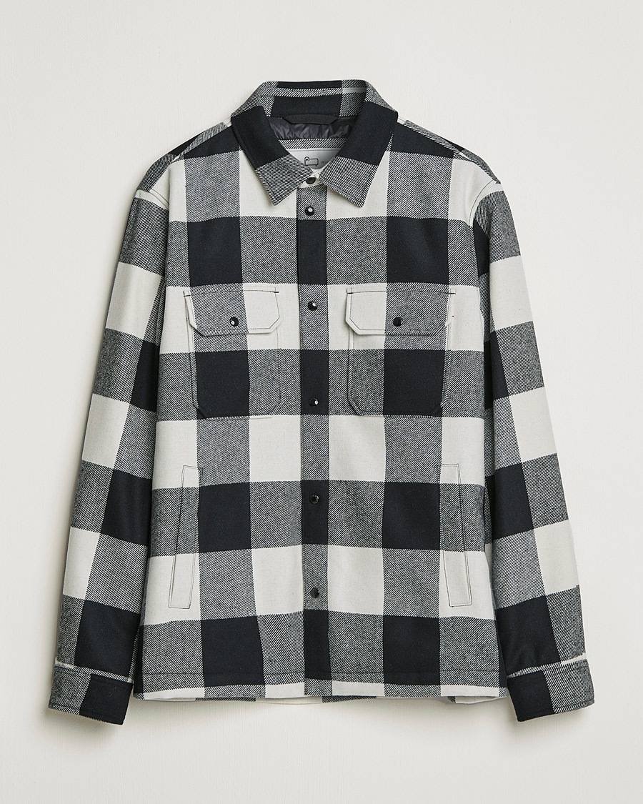Homme | Chemises | Woolrich | Alaskan Wool Padded Overshirt White Buffalo