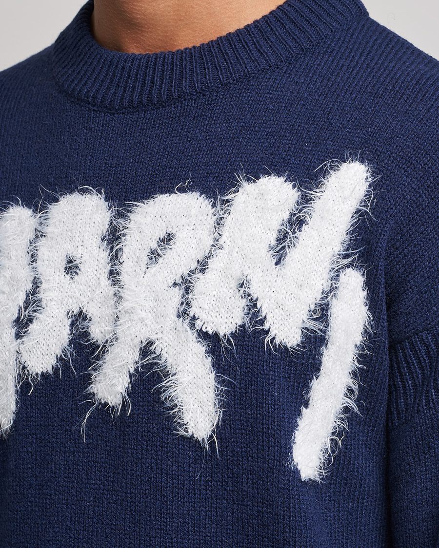 Homme | Pulls Et Tricots | Marni | Mohair Logo Sweater Navy