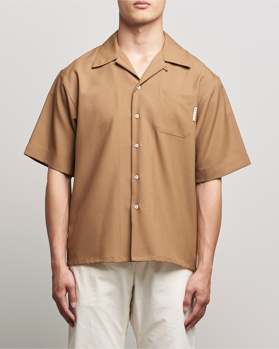 Homme | Chemises | Marni | Tropical Wool Bowling Shirt Beige