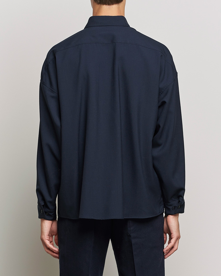 Homme | Chemises | Marni | Tropical Wool Oversize Shirt Blublack