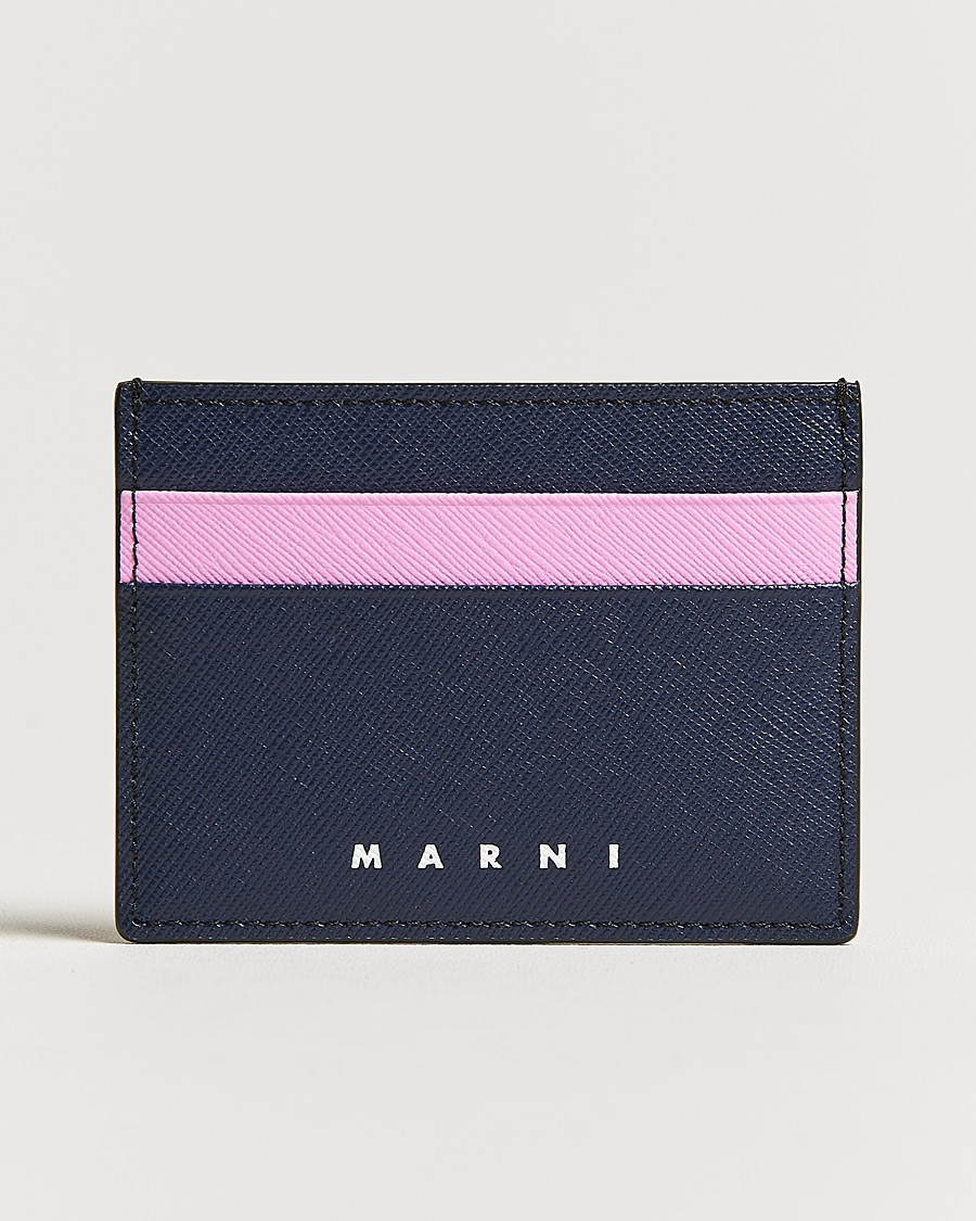 Homme | Marni Saffiano Leather Card Holder Navy | Marni | Saffiano Leather Card Holder Navy