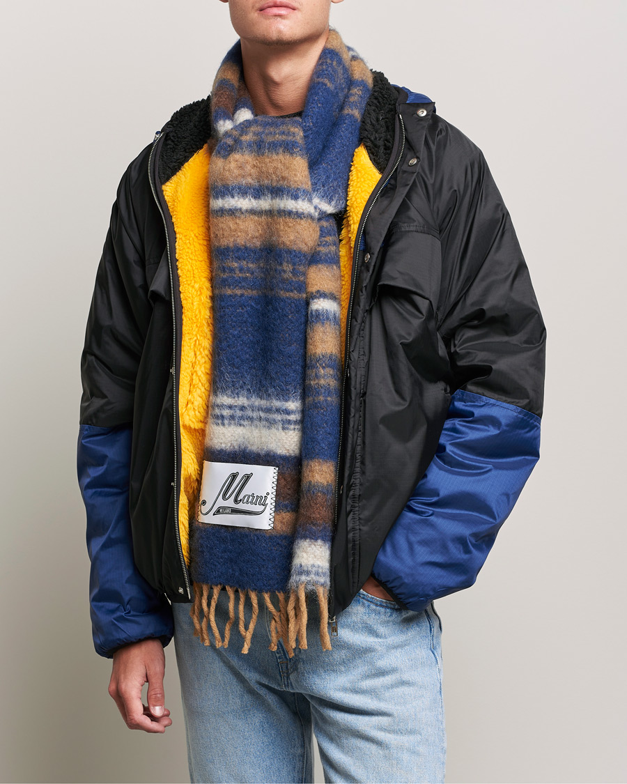 Homme | Marni Wool/Alpaca Scarf Navy/Beige | Marni | Wool/Alpaca Scarf Navy/Beige