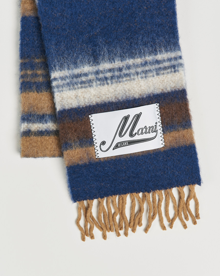 Homme | Marni Wool/Alpaca Scarf Navy/Beige | Marni | Wool/Alpaca Scarf Navy/Beige