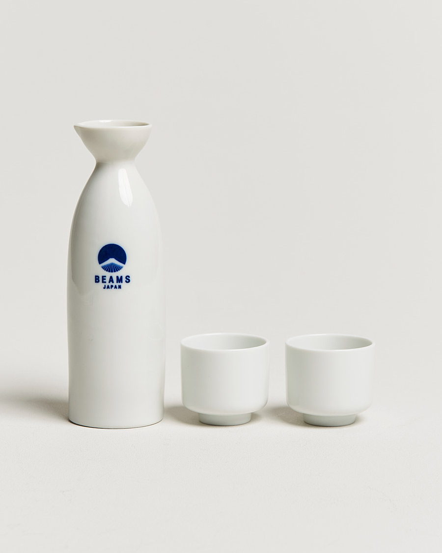 Homme | Beams Japan Sake Bottle & Cup Set White | Beams Japan | Sake Bottle & Cup Set White