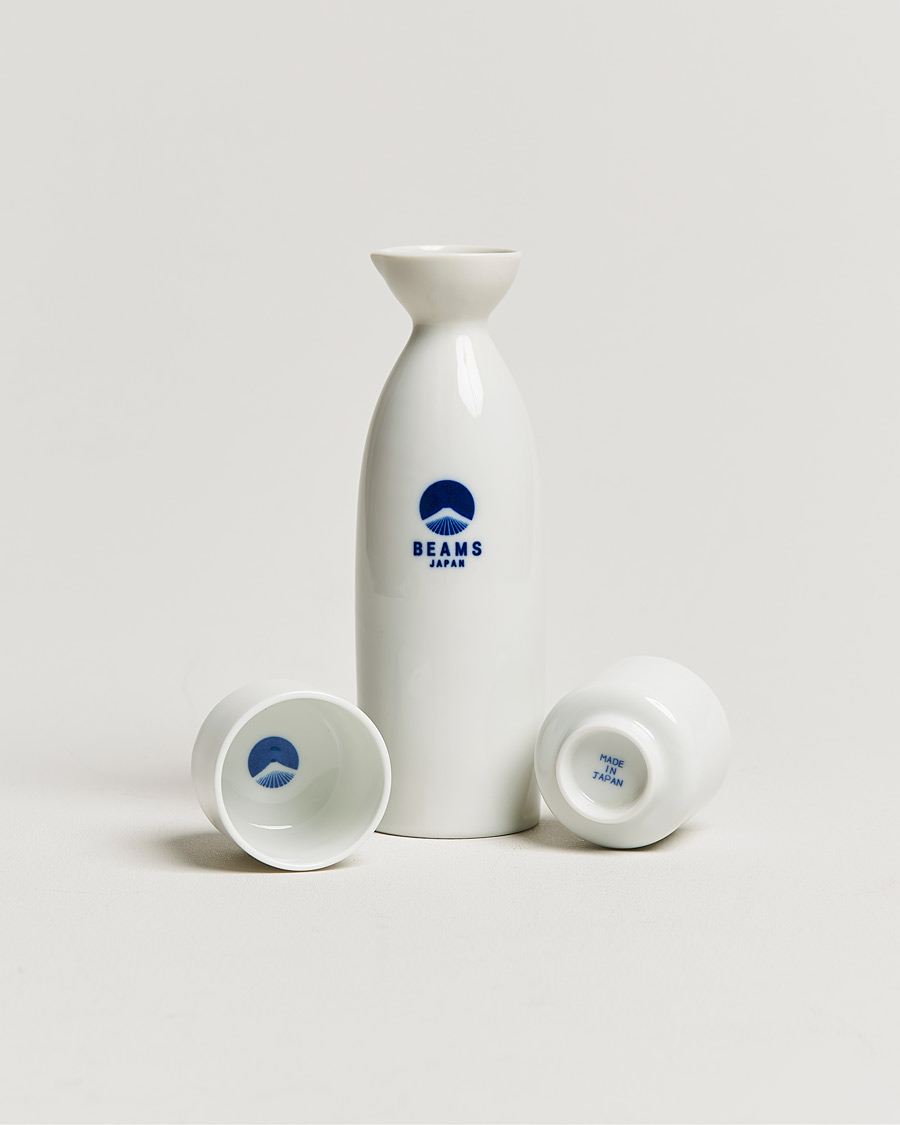 Homme | Beams Japan Sake Bottle & Cup Set White | Beams Japan | Sake Bottle & Cup Set White