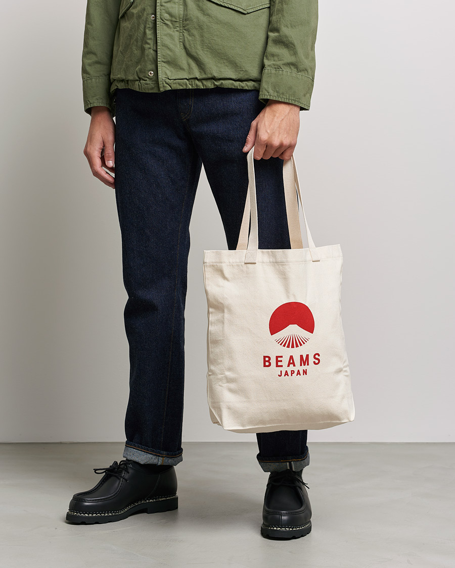 Homme | Cadeaux | Beams Japan | x Evergreen Works Tote Bag White/Red