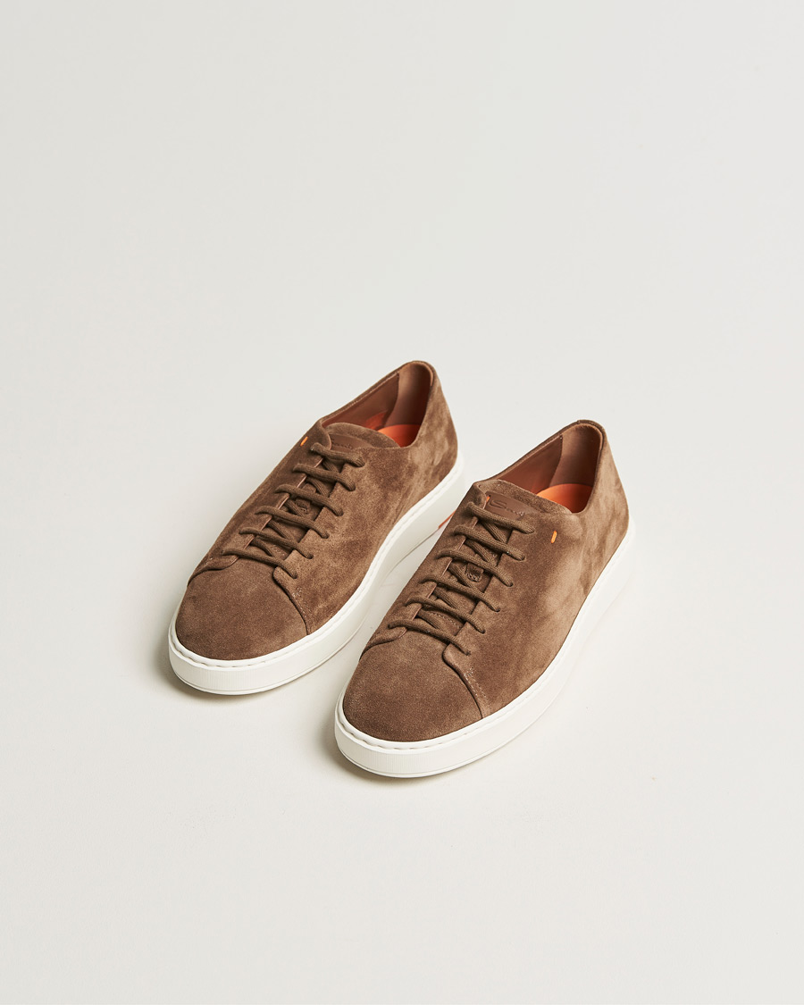 Homme | Santoni Cleanic Sneakers Dark Brown Suede | Santoni | Cleanic Sneakers Dark Brown Suede