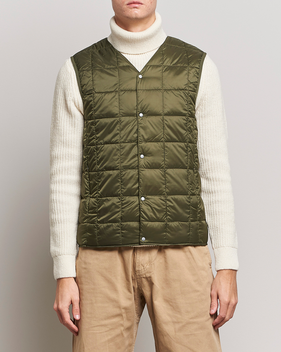 Homme | Manteaux Et Vestes | TAION | V-Neck Lightweight Down Vest Dark Olive