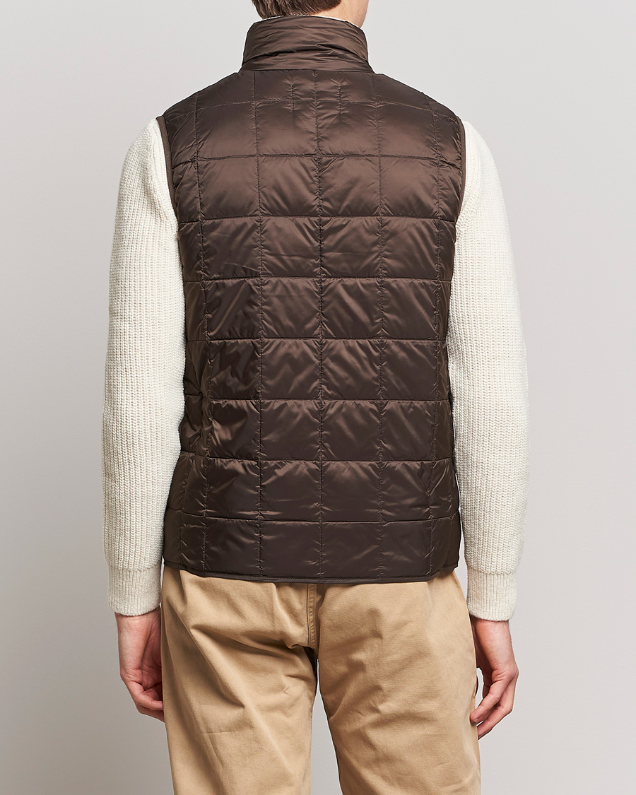 Homme | Manteaux Et Vestes | TAION | High Neck Full Zip Lightweight Down Vest Dark Choco