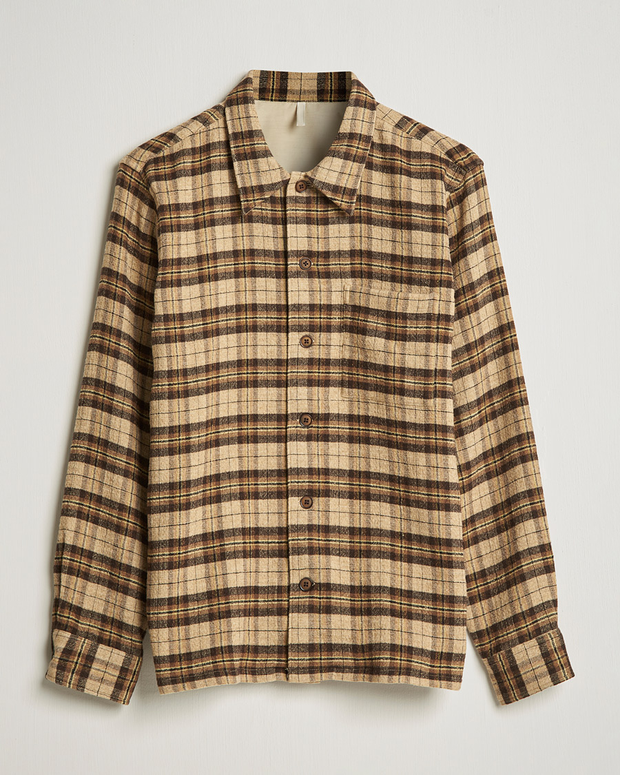 Homme | Chemises | Sunflower | Spacey Wool Overshirt Brown Check