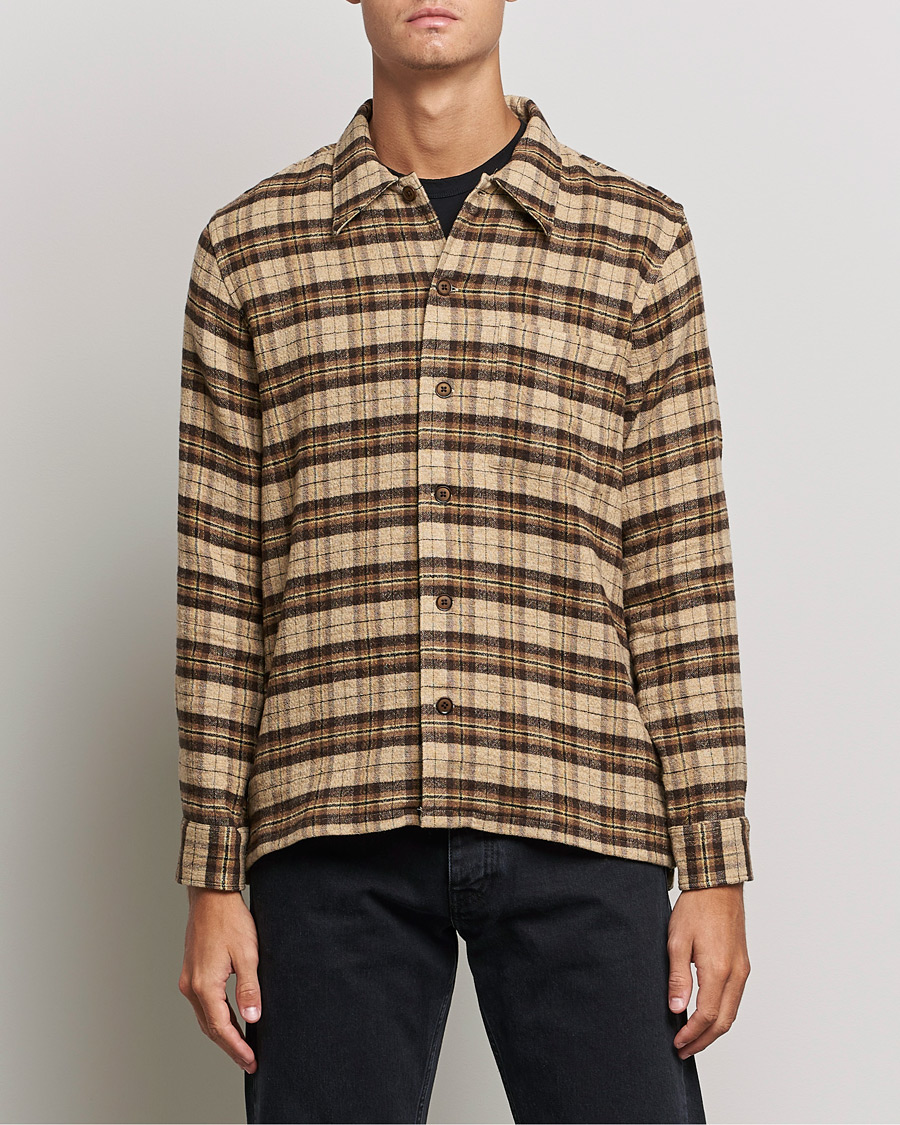 Homme | Chemises | Sunflower | Spacey Wool Overshirt Brown Check