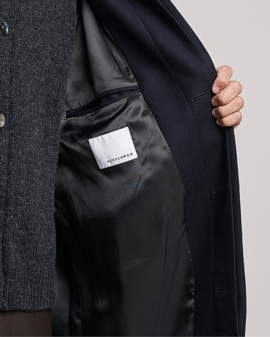 Homme | Manteaux Et Vestes | Sunflower | Heavy Wool Winter Coat Dark Navy