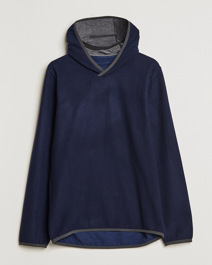 Homme | Pulls Et Tricots | SEASE | Drone Wool/Jersey Hood Navy
