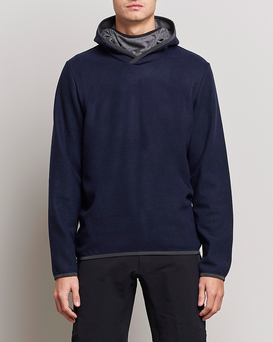 Homme | Pulls Et Tricots | SEASE | Drone Wool/Jersey Hood Navy
