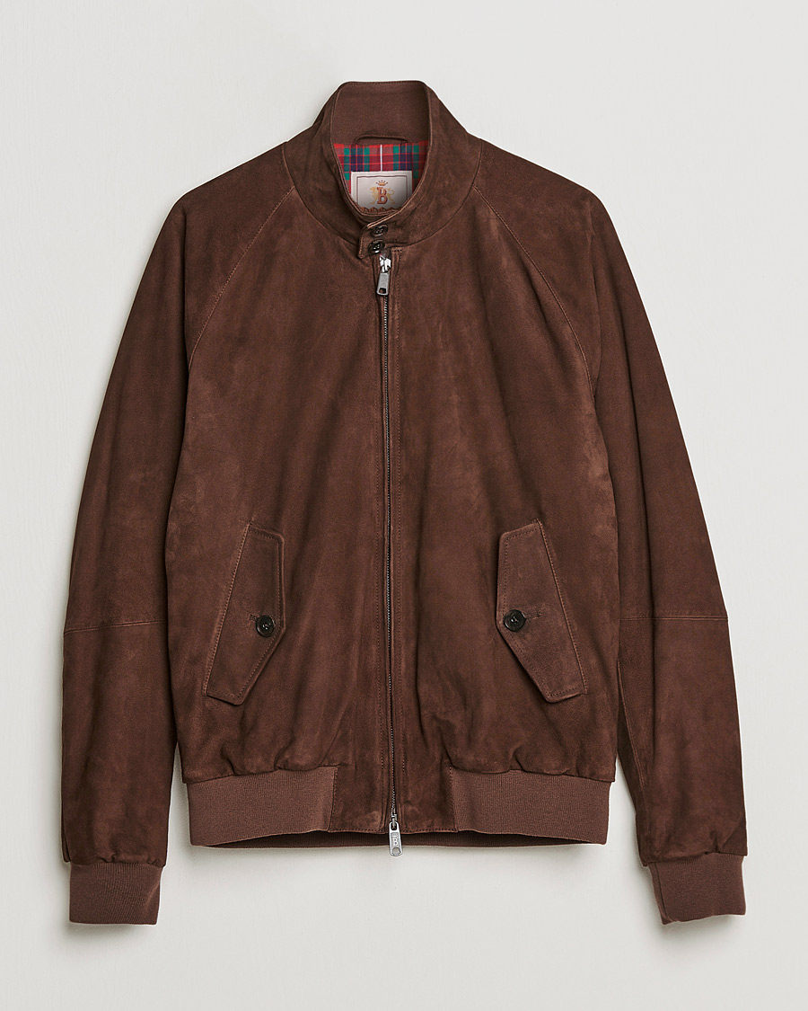 Homme | Manteaux Et Vestes | Baracuta | G9 Winter Suede Harrington Jacket Chocolate