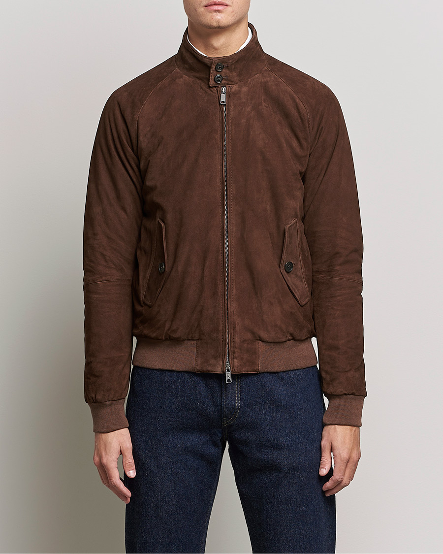 Homme | Manteaux Et Vestes | Baracuta | G9 Winter Suede Harrington Jacket Chocolate